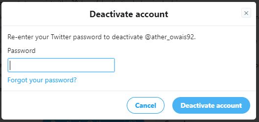 Deactivate your Twitter Profile