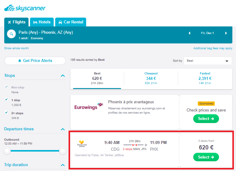 find cheap flights anywhere