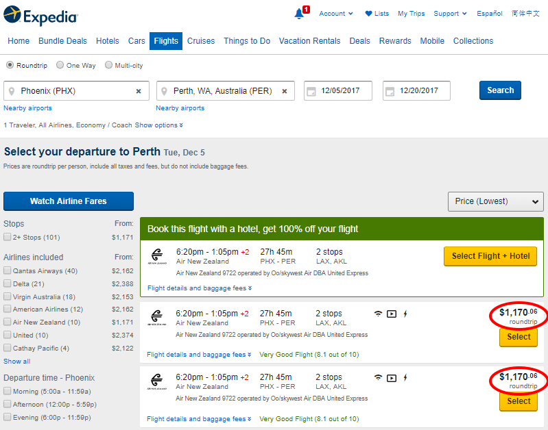 find cheap flights anywhere