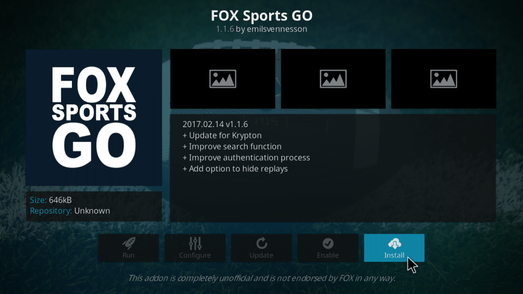 Fox Sports Go Kodi Addon