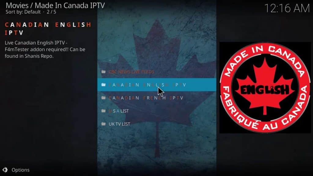 Made in Canada Kodi Addon