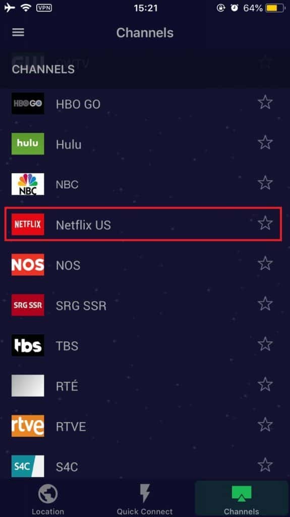 Netflix in Australia on iOS