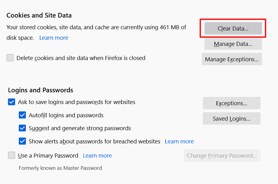 Firefox-1 how to clear cache and cookies on Firefox - step 4