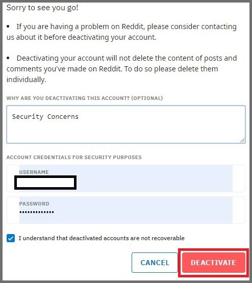 Re-enter your username and password