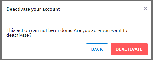Press deactivate for permanently deleting your Reddit account