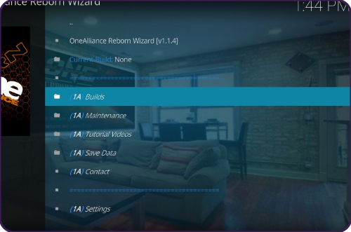 Install One Alliance Reborn Kodi Builds