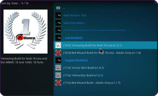 Install One Alliance Reborn Kodi Builds