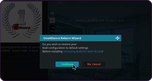 Install One Alliance Reborn Kodi Builds