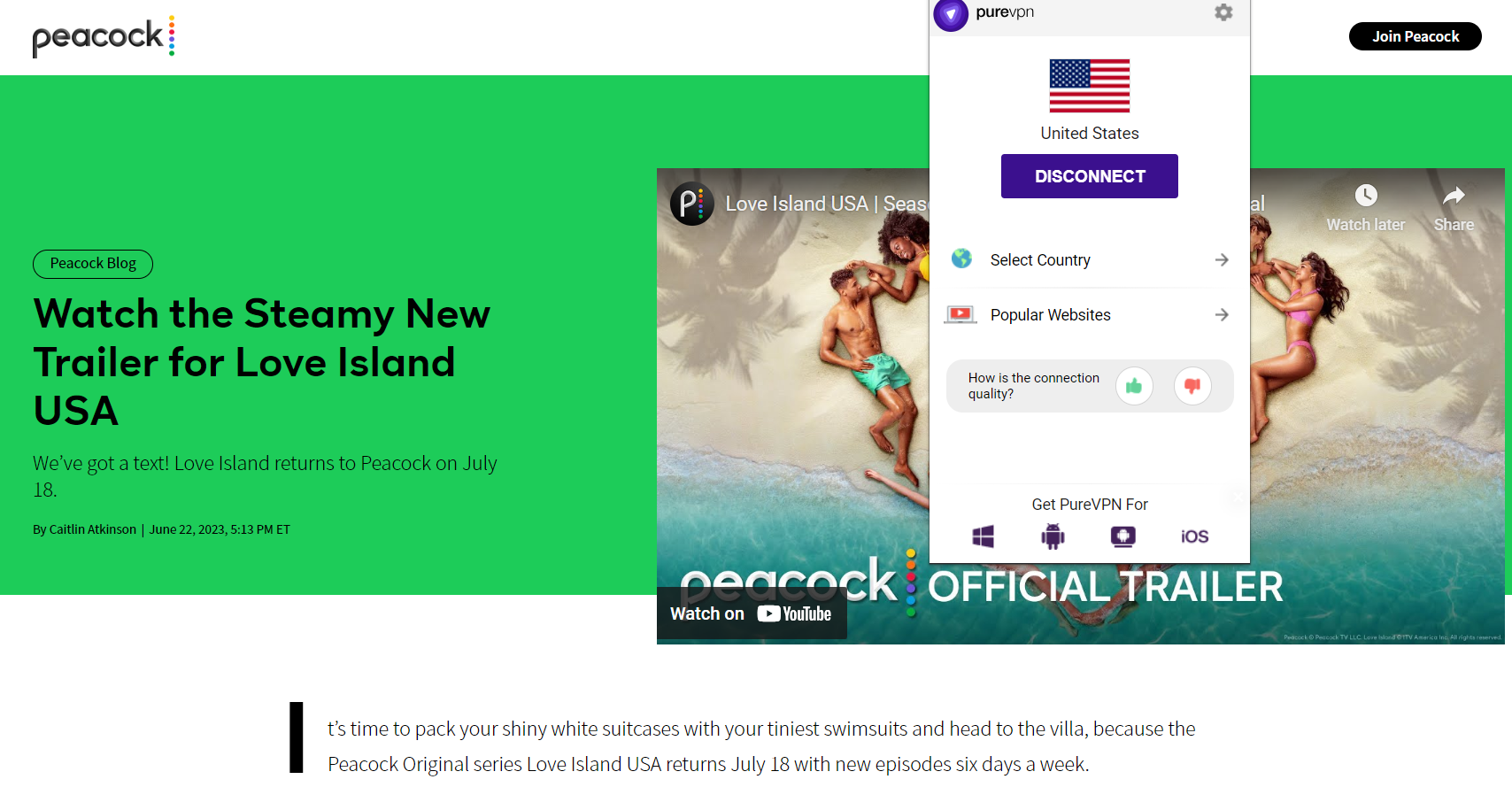 How to watch Love Island USA Season 5 in Australia - PureVPN