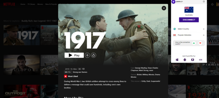 How to watch 1917 on Netflix in the US for free - PureVPN Blog