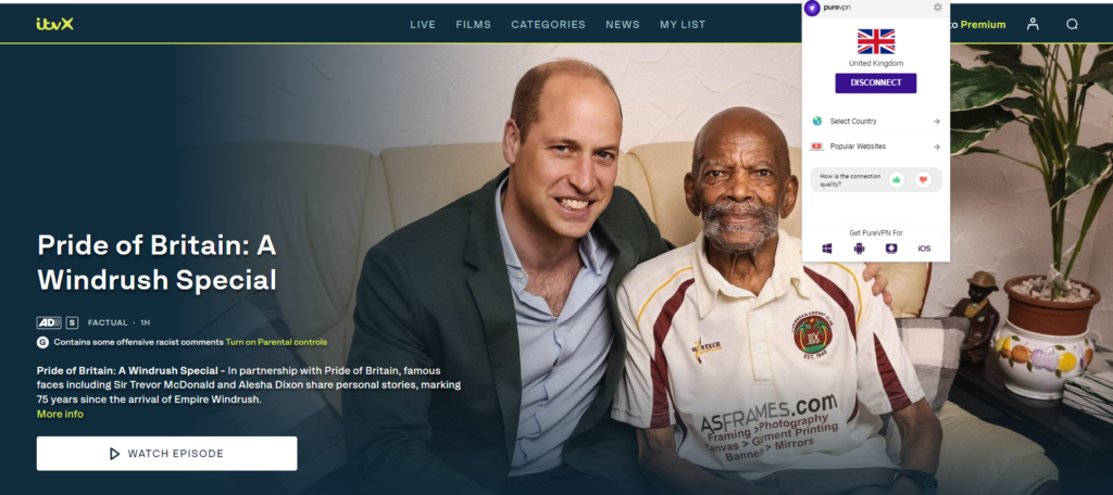 watch Pride of Britain: A Windrush Special on ITVx