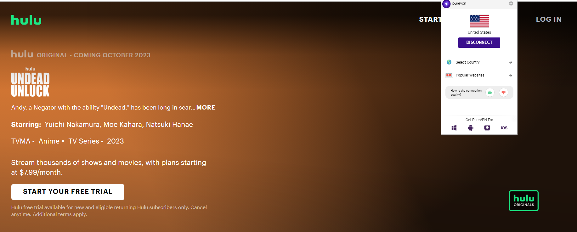 How to watch Undead Unluck outside the US on Hulu