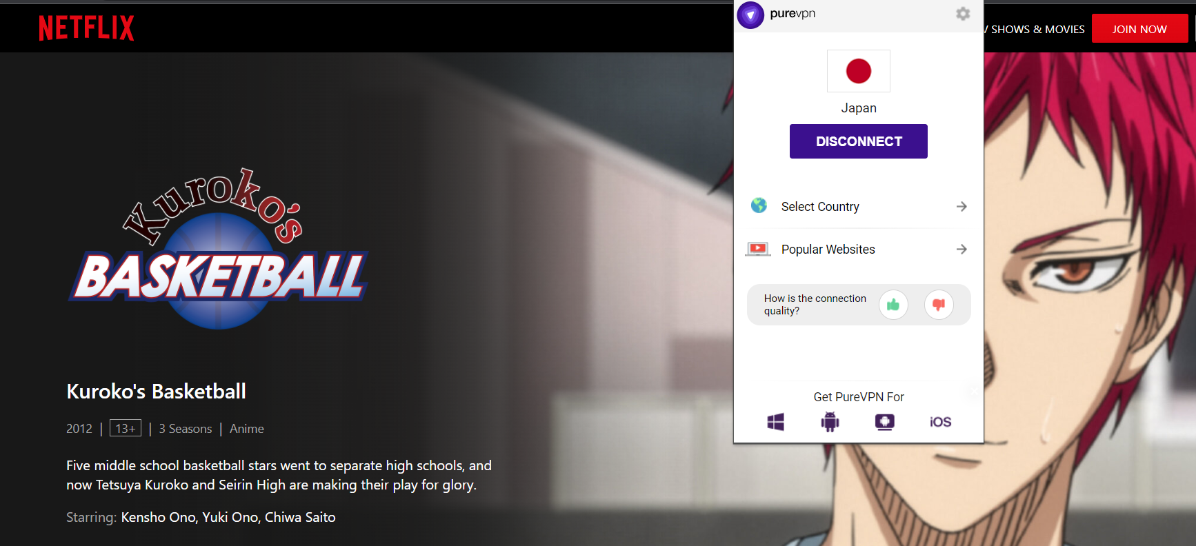 How to watch Kuroko’s Basketball on Netflix from Anywhere for Free