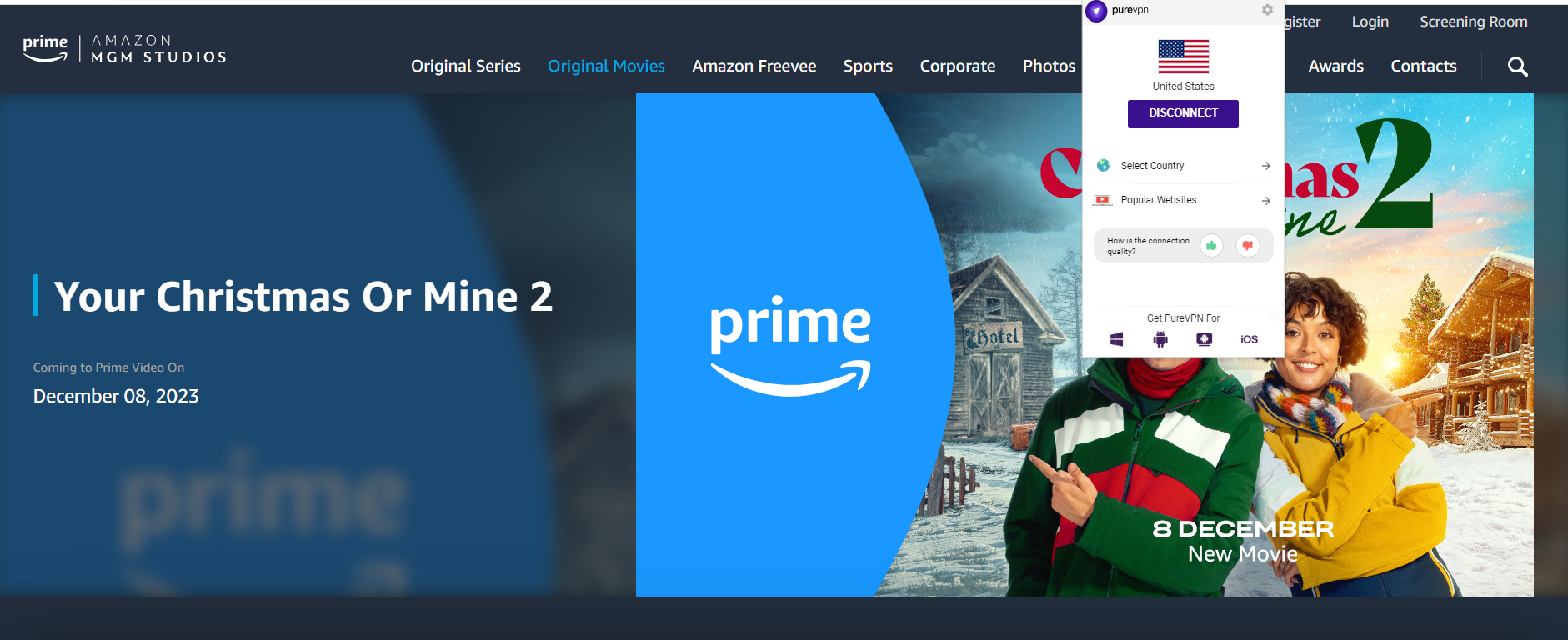 How to watch Your Christmas or Mine 2 outside the US on Amazon Prime