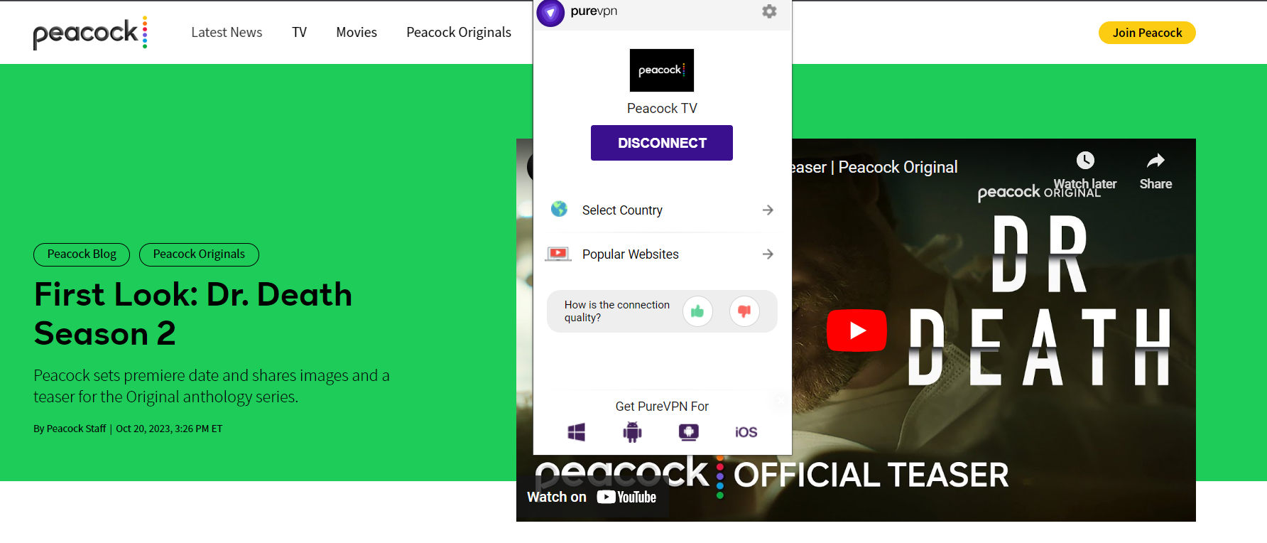 How to watch Dr. Death Season 2 in Australia on Peacock