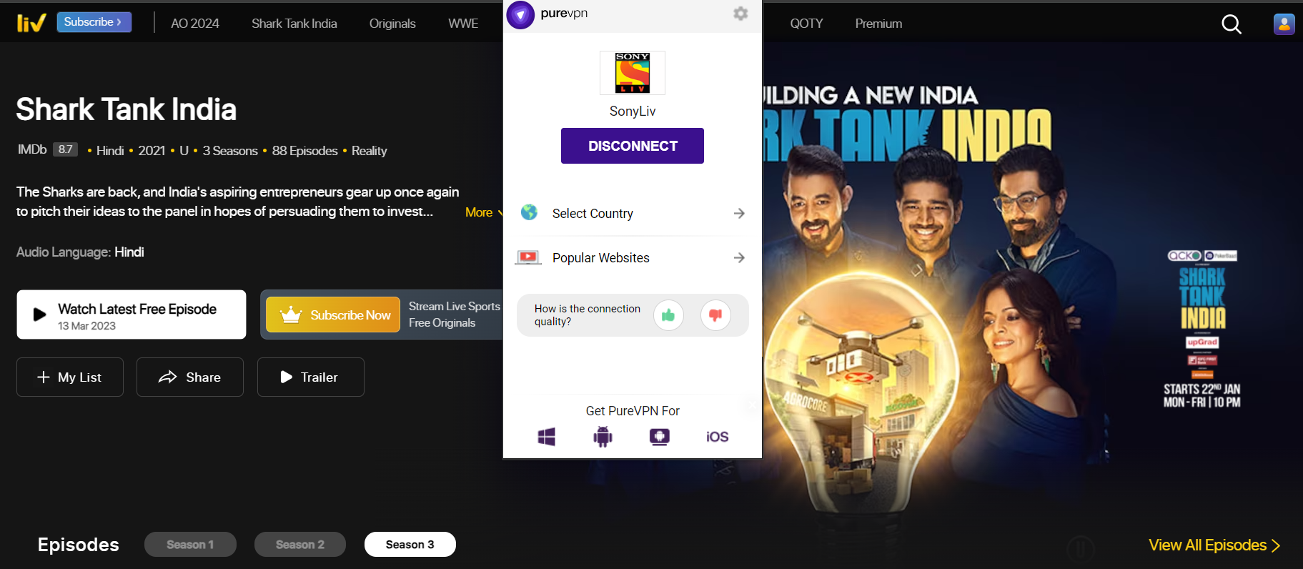 How to watch Shark Tank India Season 3 in the US on SonyLiv