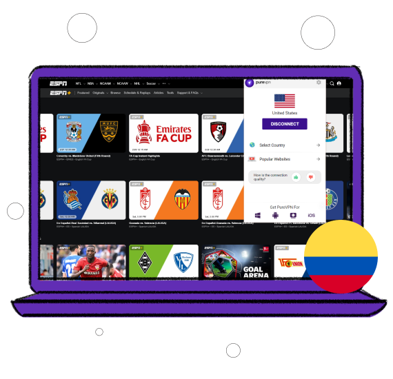 watch ESPN in Colombia  with a VPN
