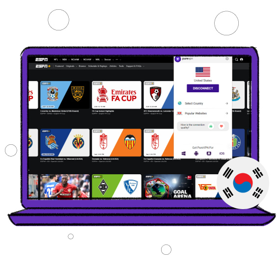 watch ESPN in South Korea with a VPN