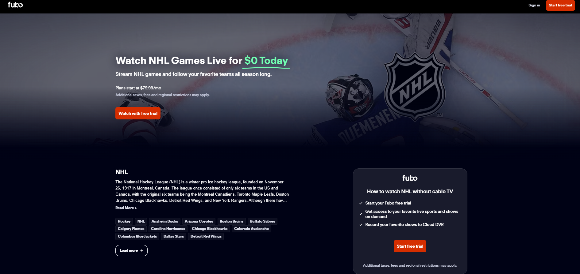 How to Watch 2024 NHL Games Live on fuboTV