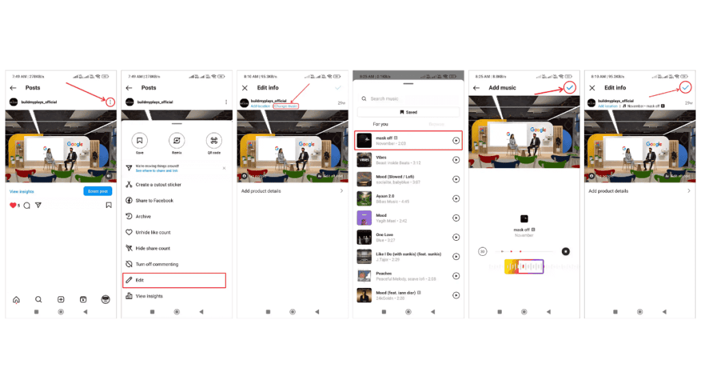 Comment changer une chanson sur une publication Instagram