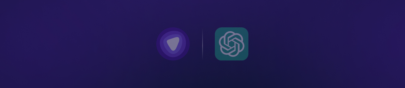 PureVPN and ChatGPT logos displayed side by side on a dark purple gradient background, representing a partnership or integration between PureVPN and ChatGPT.